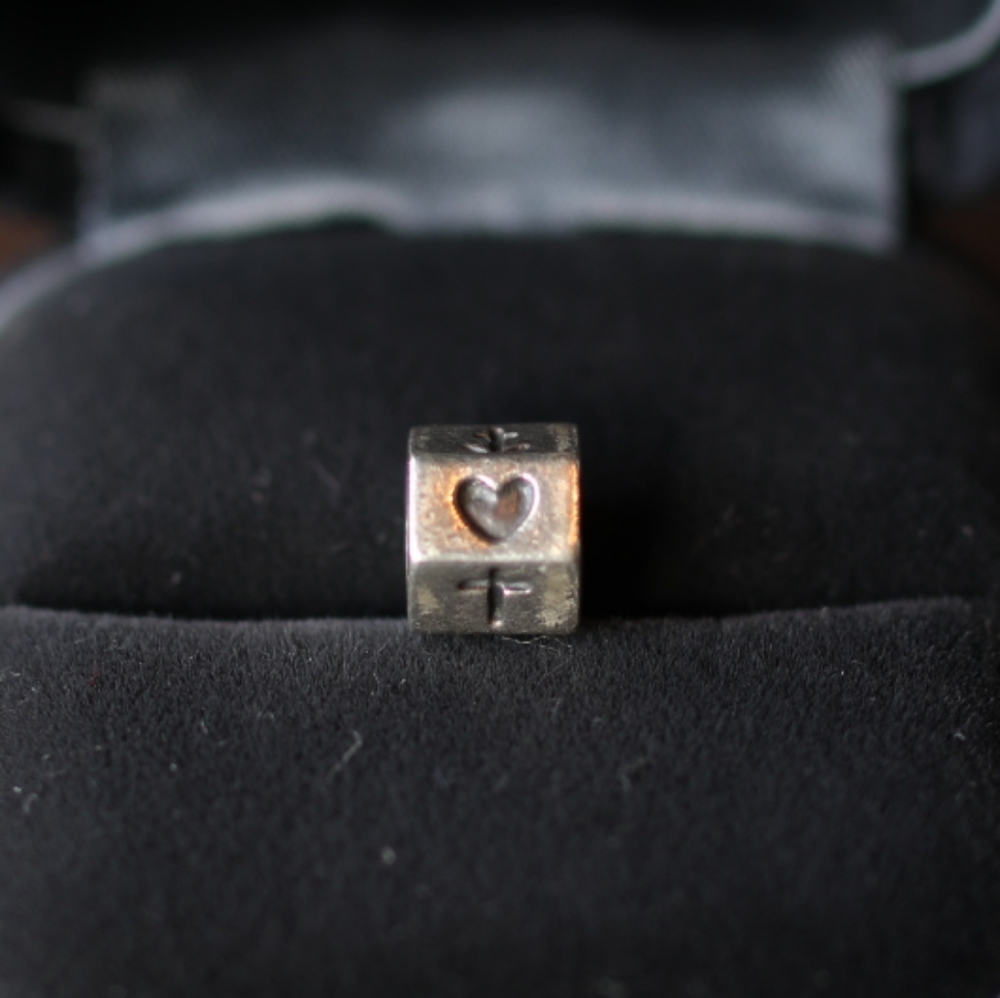 Pandora Faith Hope Love silver charm